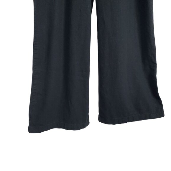 Old Navy Size LP Large Petite Pants Linen Blend Wide Leg Flowy High Roll Waist - Picture 5 of 11